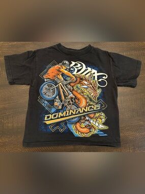 Vintage GWP Sport Y2k Boys BMX Bike Dragon Shirt-Youth 6/7